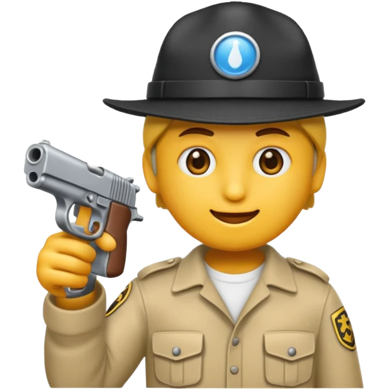 As un emoji blanco con una gorra y una garrafón un pistola y que tenga acepto gánster emoji