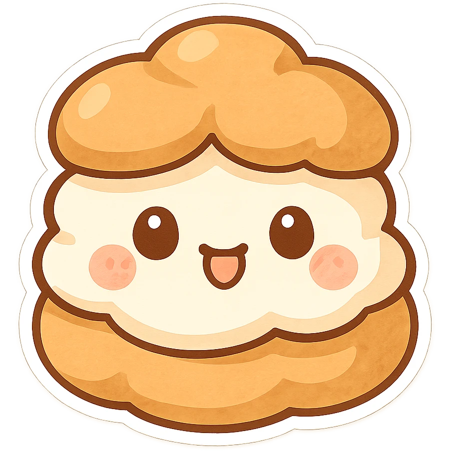 cream puff, simplified, clear, emoji-like emoji