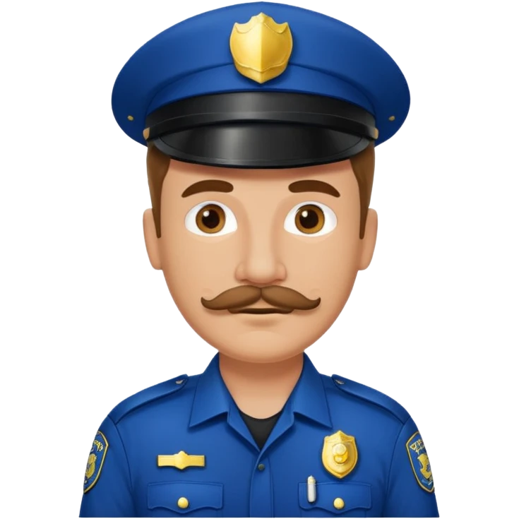 white men with mustache wear police's uniform emoji