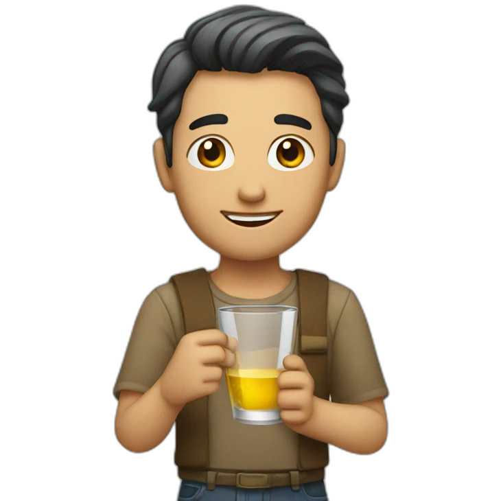 Holding glass emoji