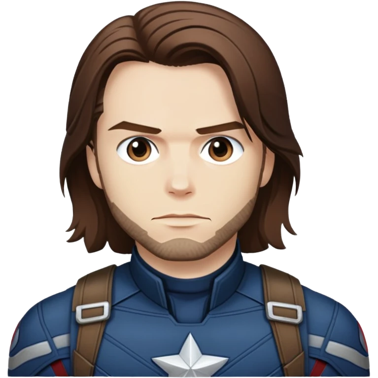 bucky barnes portrait marvel, brown hair from captain america: civil war emoji
