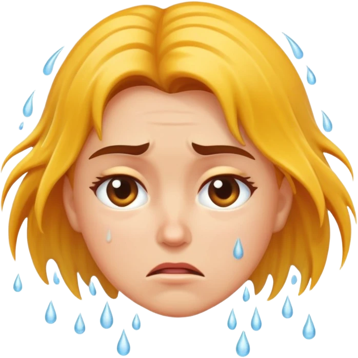 woman with dissatisfied face and wet hair emoji