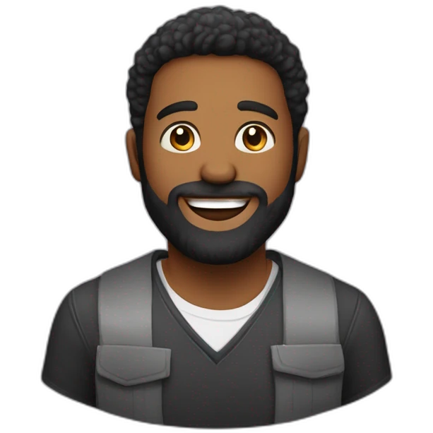 hombre de pelo negro con barba feliz cumpleañero emoji