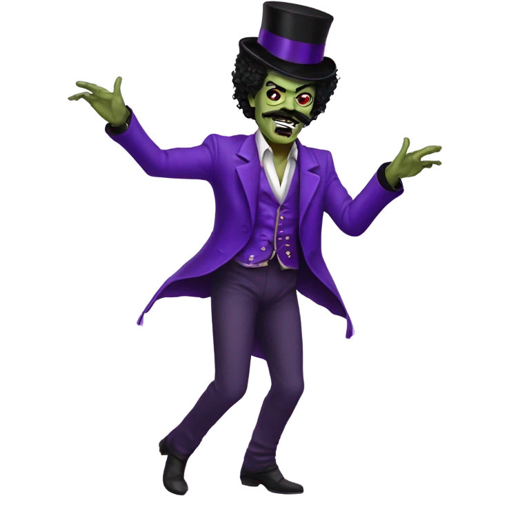 prince purple rain zombie dancing with gable moustache emoji