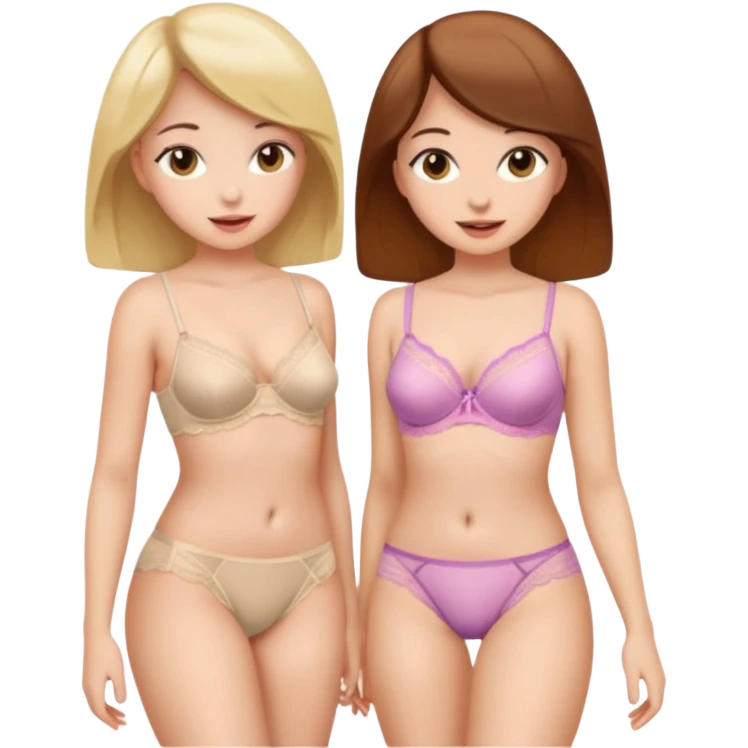 two girls panties lingeries intimate emoji