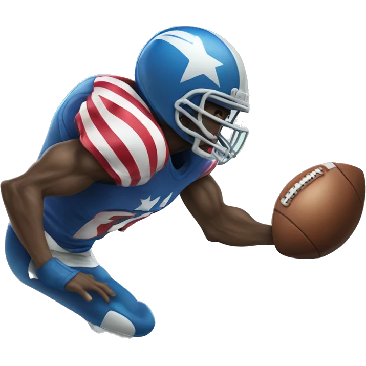 Alien throwing an American football emoji