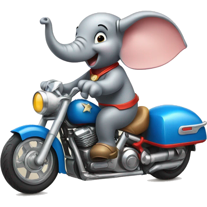 Dumbo riding a motorcycle  emoji