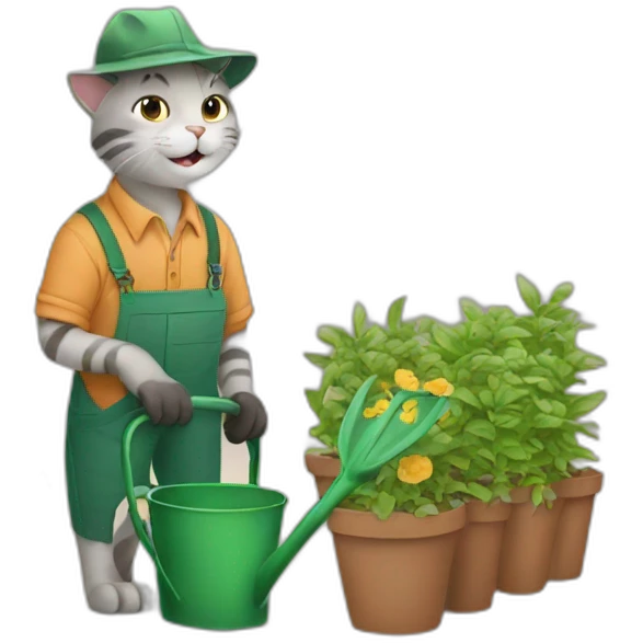 cat gardener emoji