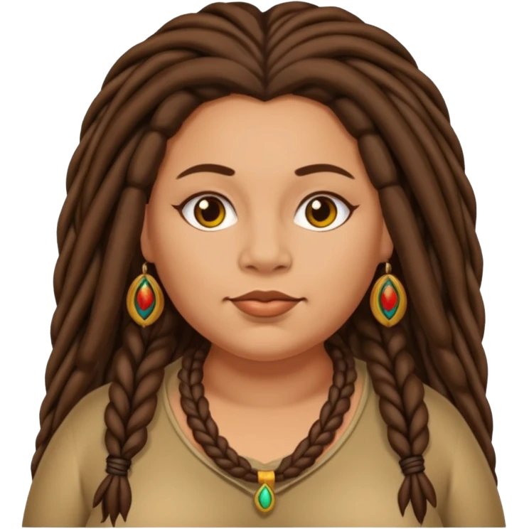 very fat beautiful rich brunette dreadlocked woman emoji