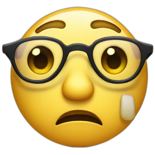 sad with glasses emoji