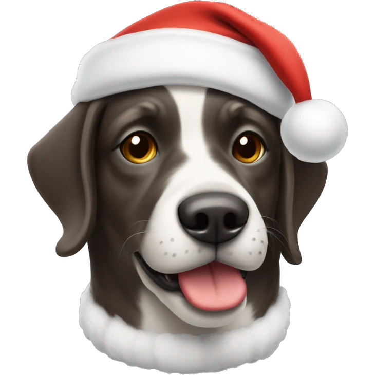 Dog wearing Santa’s hat emoji