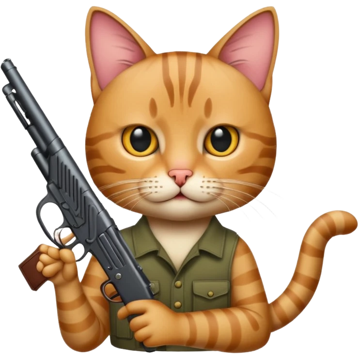 Cat holding a gun emoji