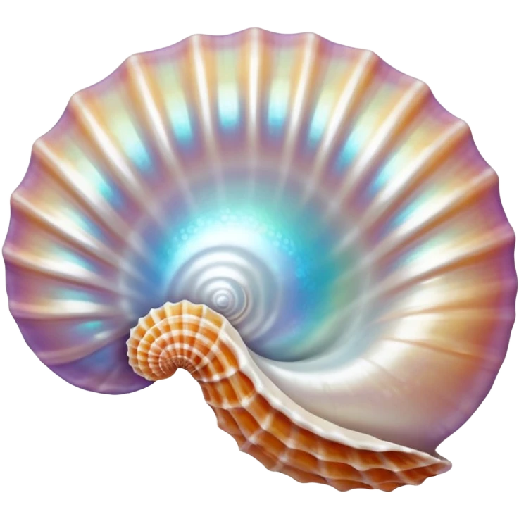 Shimmering pearl inside a glossy seashell emoji