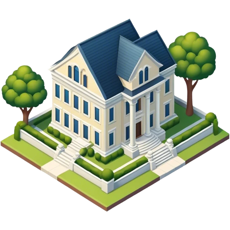 Mansion exterior isometric emoji