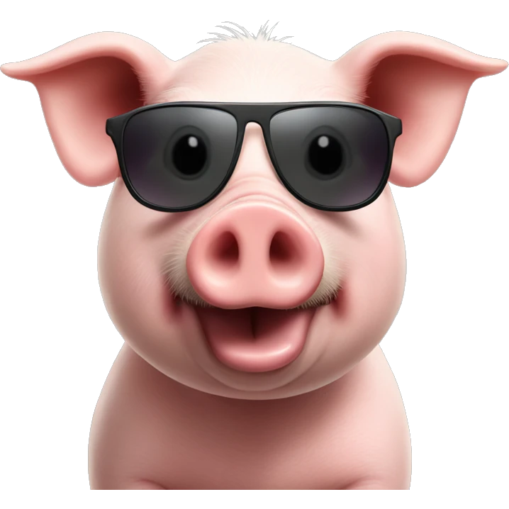 Pig with sunglasses  emoji