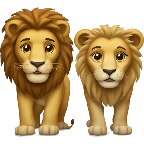 Lion and Lioness couple emoji