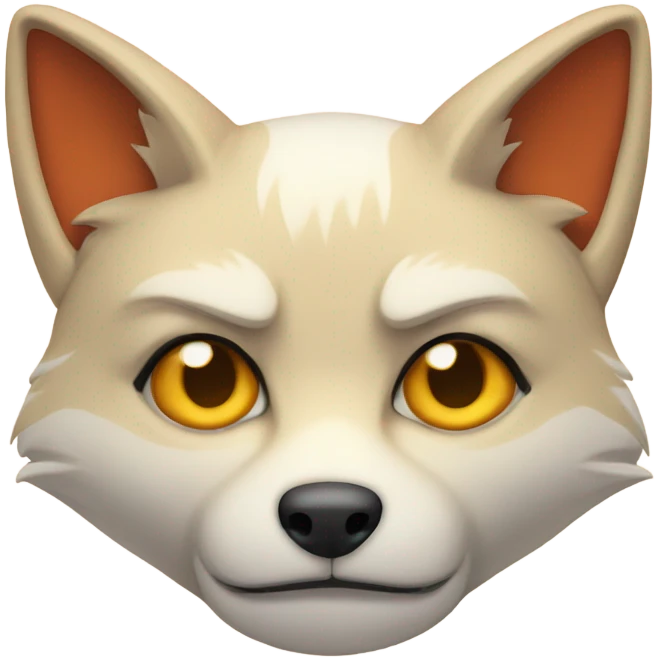 Kitsune head, sad face emoji