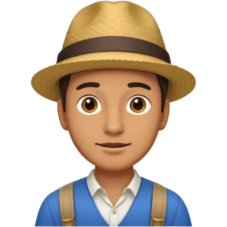 male tour guide in forigen emoji