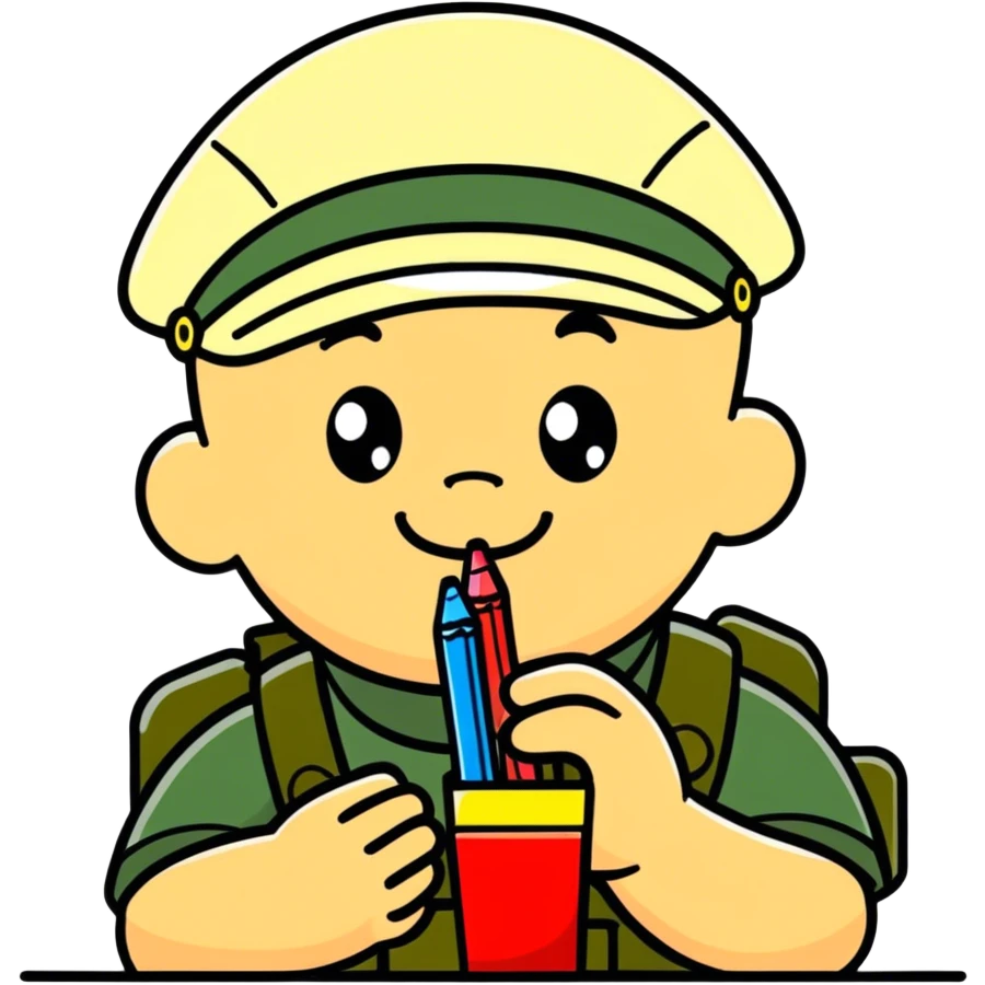 US Marine eating crayons emoji