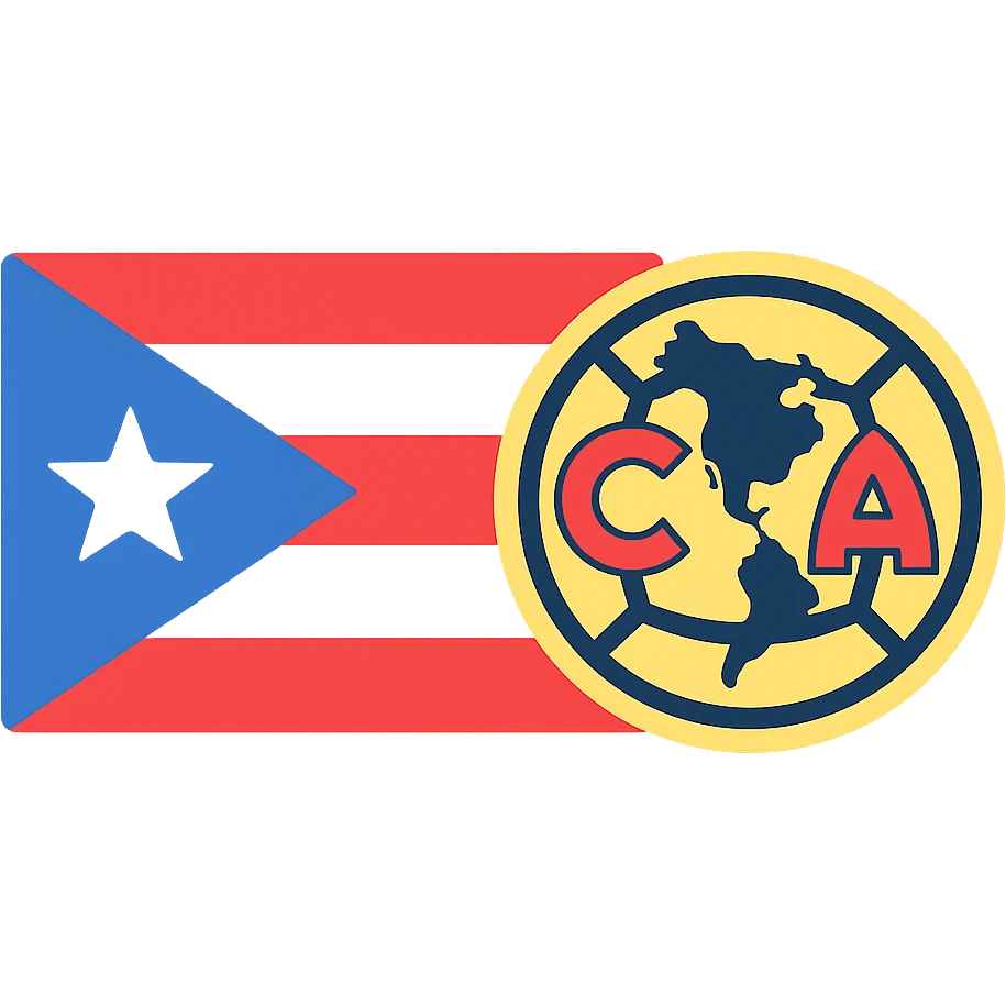 Puerto Rico flag with the logo of Club América emoji
