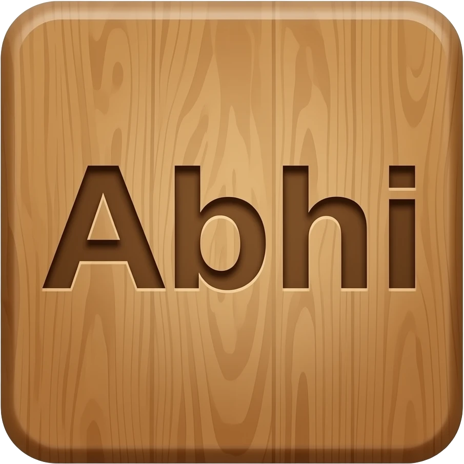 木材 刻下记号"Abhi" emoji
