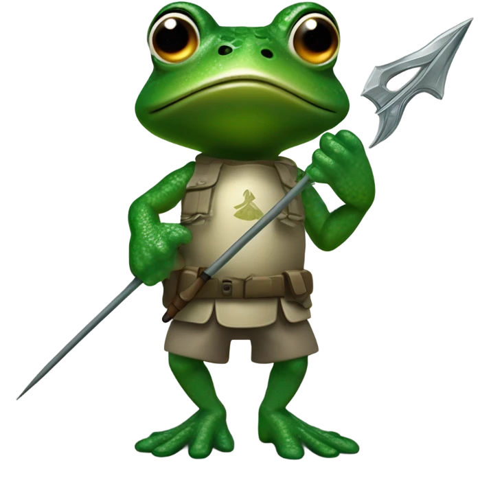 Tactical frog with trident emoji