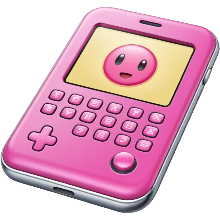 Tamagotchi ios app skeuomorphic, pink, details emoji