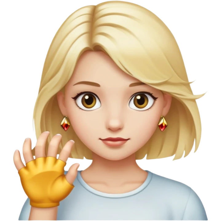 Girl with blonde hair in claw clip emoji