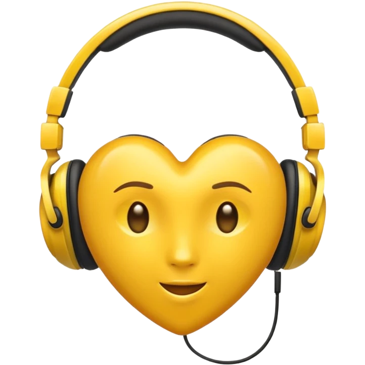 yellow heart with headphones emoji