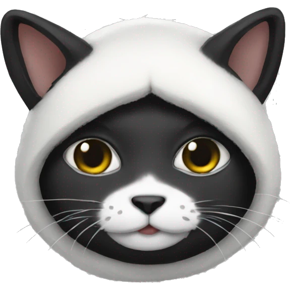 Cat with panda suit emoji