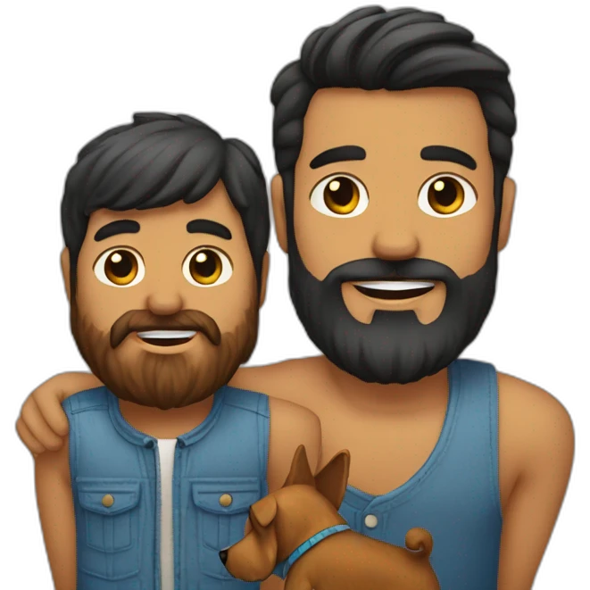 Two-beard-latín-Men-with-a-Yorkie-dog emoji