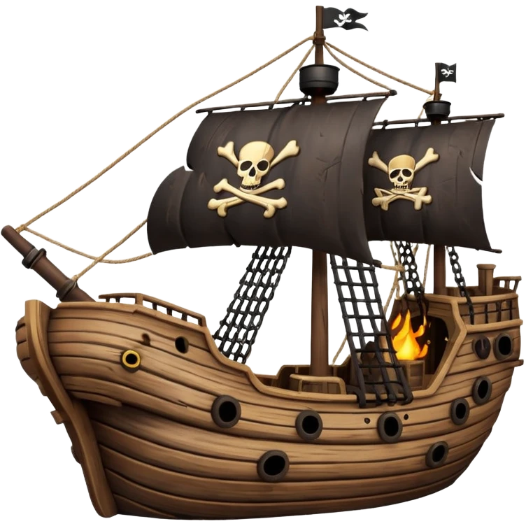 pirate ship bomb emoji