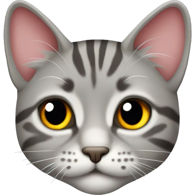 gray tabby cat with red bow emoji