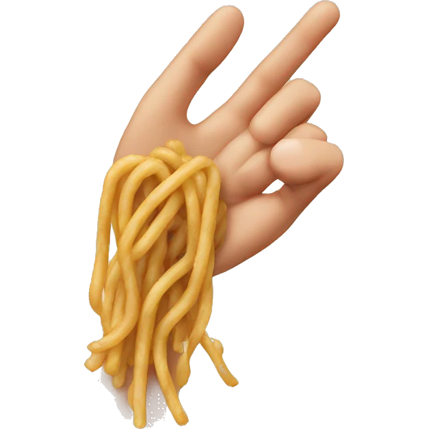 hand grab spaghetti emoji