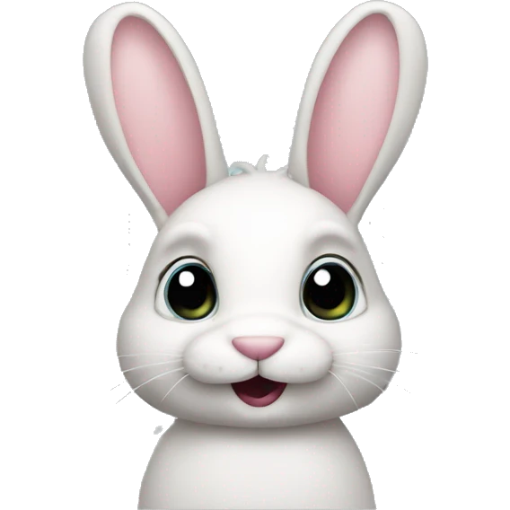 Bunny with hands on mouth emoji
