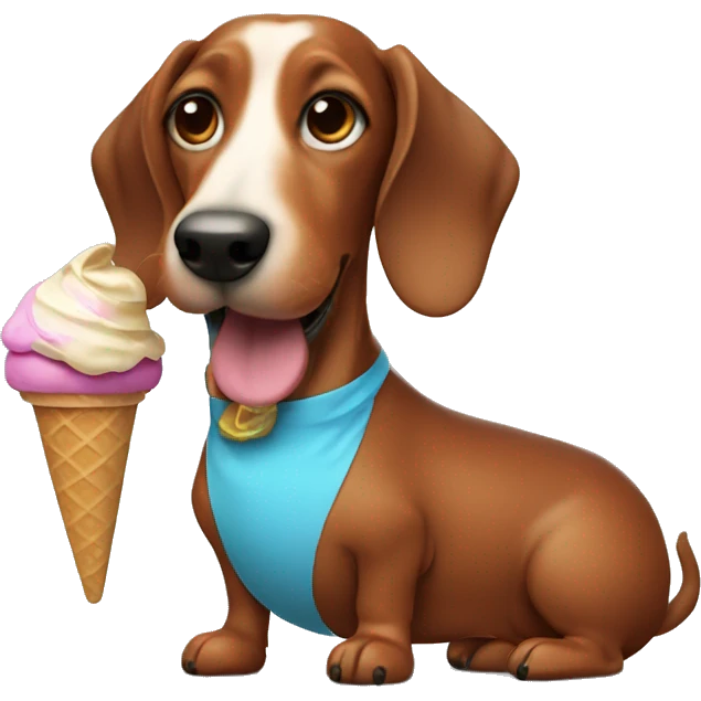 Sausage dog with ice cream emoji