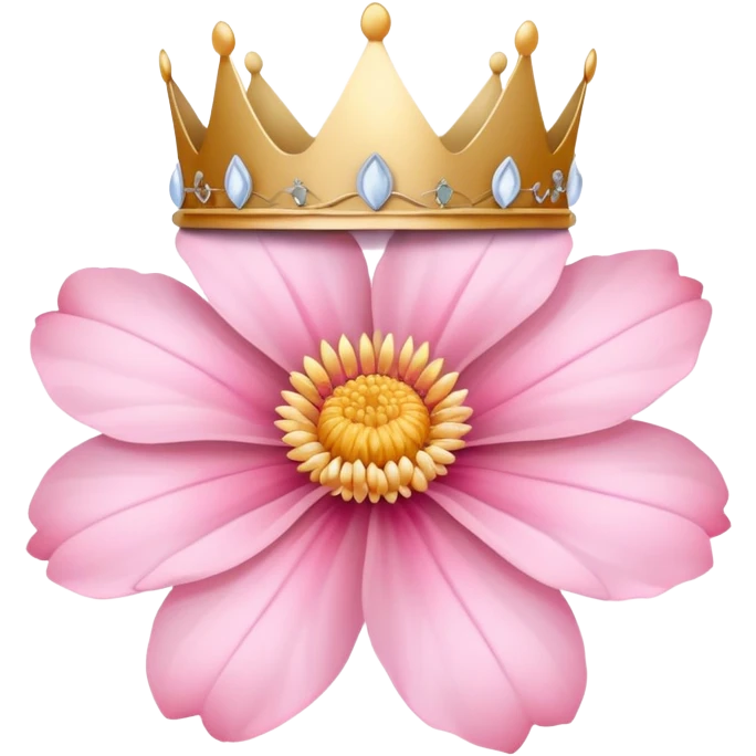 pink flower with crown emoji