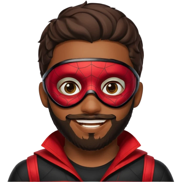 Miles Morales with beard, eye mask, low fade emoji