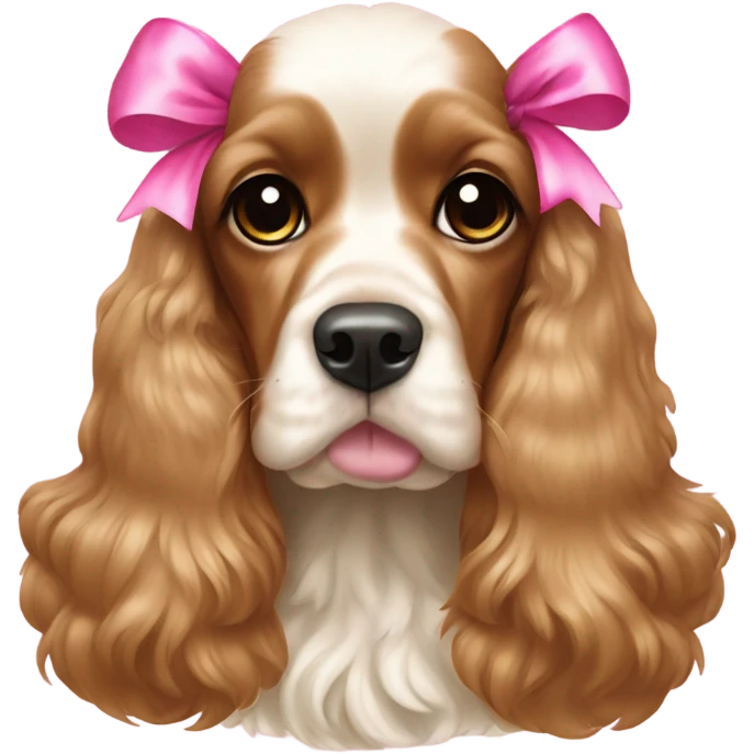 Cocker spaniel with a pink bow emoji