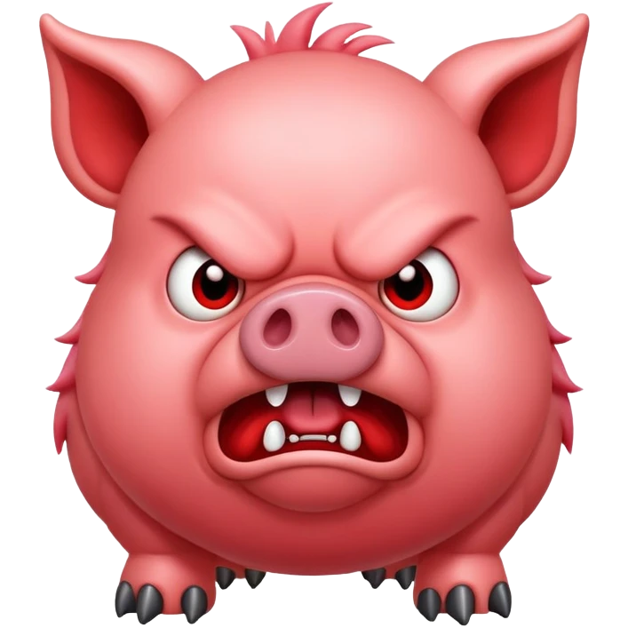 Pig emoji fused with red monster emoji emoji