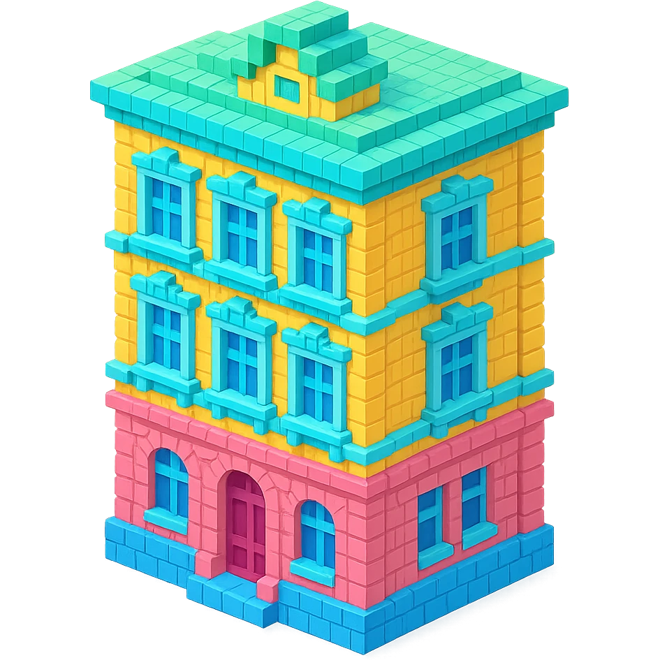 old Saint Petersburg building, classic architecture, ornate facade, pastel colors, isometric view emoji