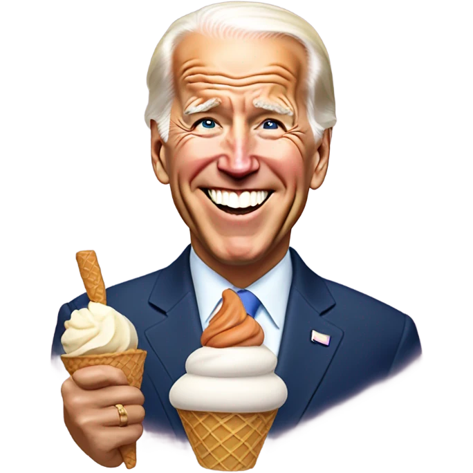 Joe Biden eating ice cream emoji