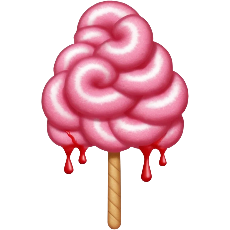 red glitter cotton candy emoji
