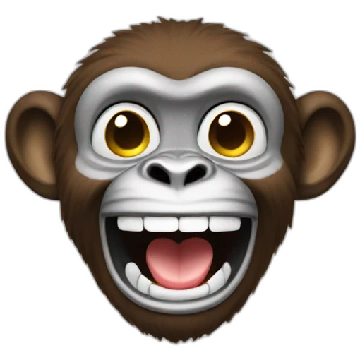 Laughing monkey taking a picture emoji