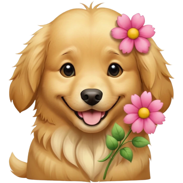 Dog with flower emoji