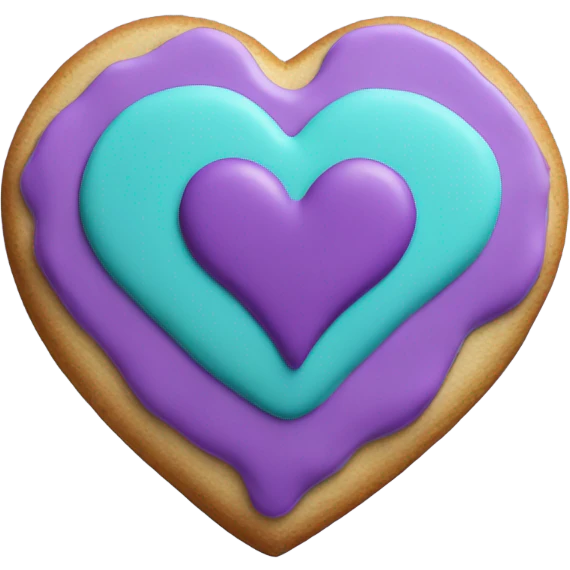Purple teal cookie heart emoji