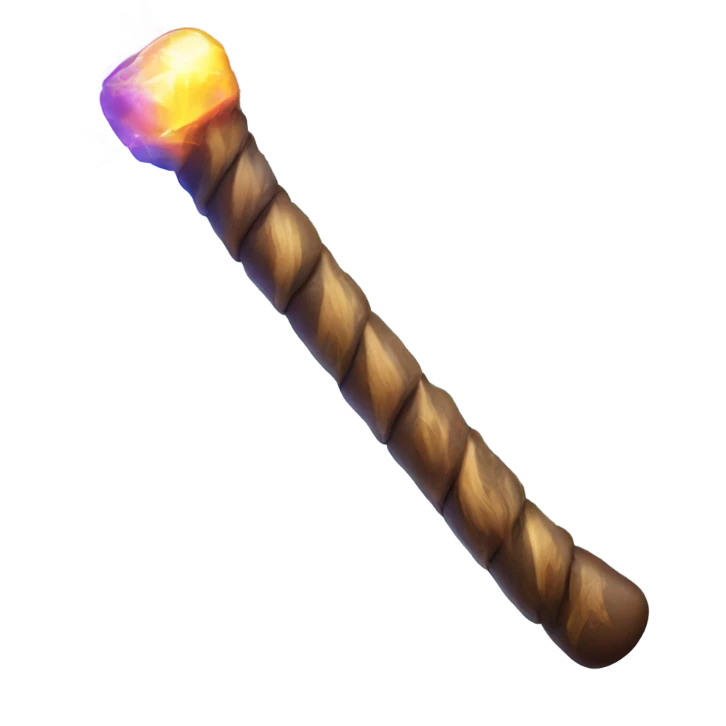 A magic stick with aura fusion emoji