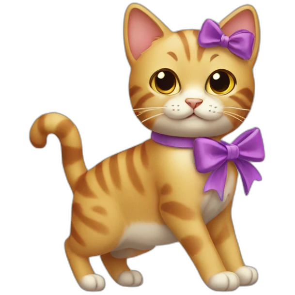 Cat  with a bow on his head full-body emoji
