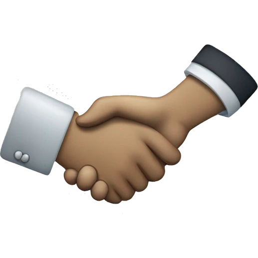 A handshake between an employer and employee, symbolizing trust and commitment. emoji