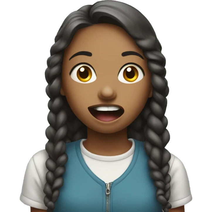 Girl chewing gum emoji